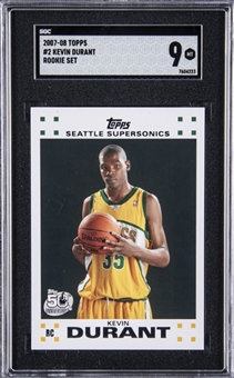 2007-08 Topps #2 Kevin Durant Rookie Card - SGC MINT 9